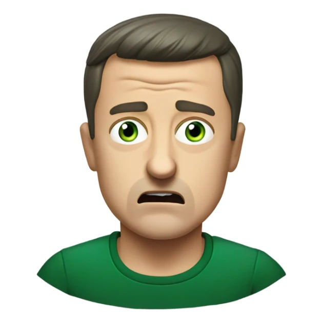 vladimir zelensky angry. dark green t-shirt sticker