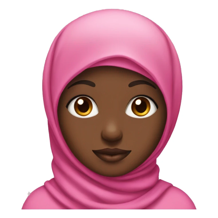 Medium black girl with a pink hijab and long eyelashes sticker