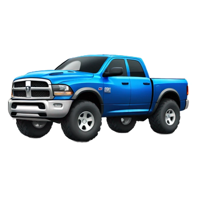 blue dodge ram truck with big tires  sticker
