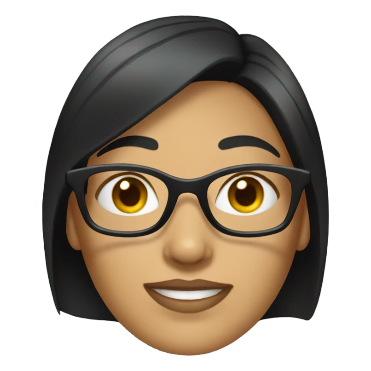 woman with glasses and black hair sticker