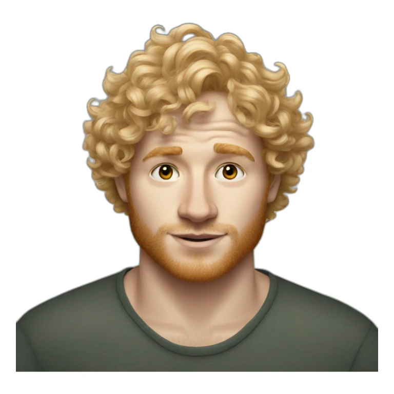 Blonde man with curly hair looks like Ed Sheeran sticker