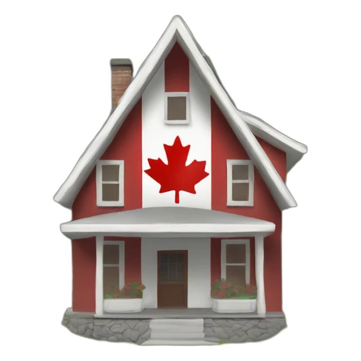 canada flag house with a up trending stoke sticker