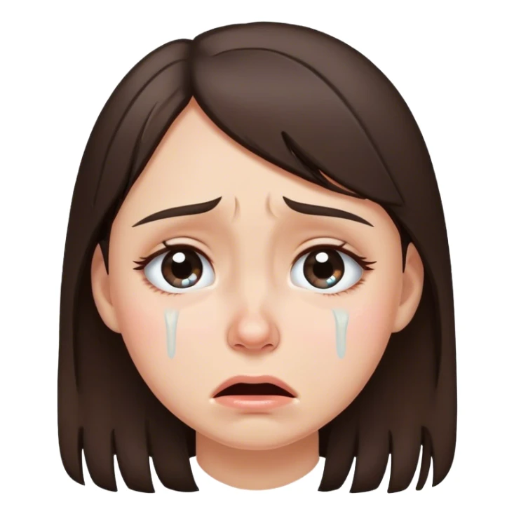 crying full of tears girl brunette sticker