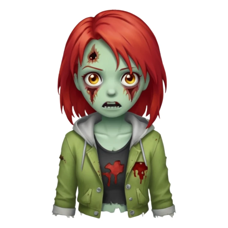 Garota de cabelo vermelho zombie  sticker