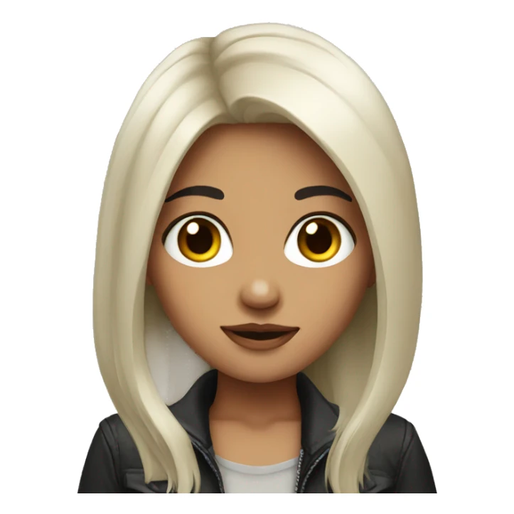 girl with black hair portrait sticker