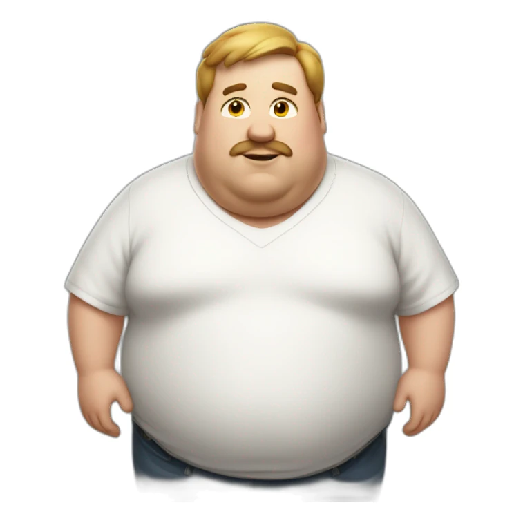 A fat guy in a white shirt sticker