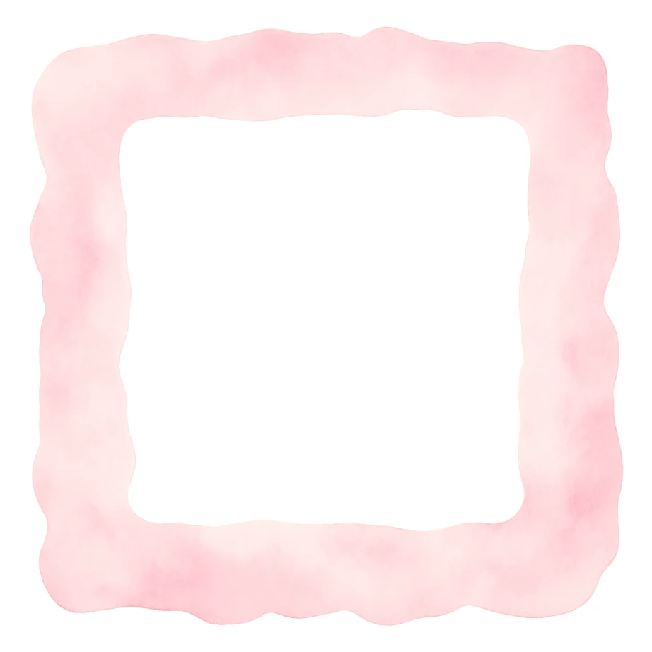soft pink torn paper border with irregular edges, pastel watercolor style, transparent background, no face, no hands, no legs, no characters sticker
