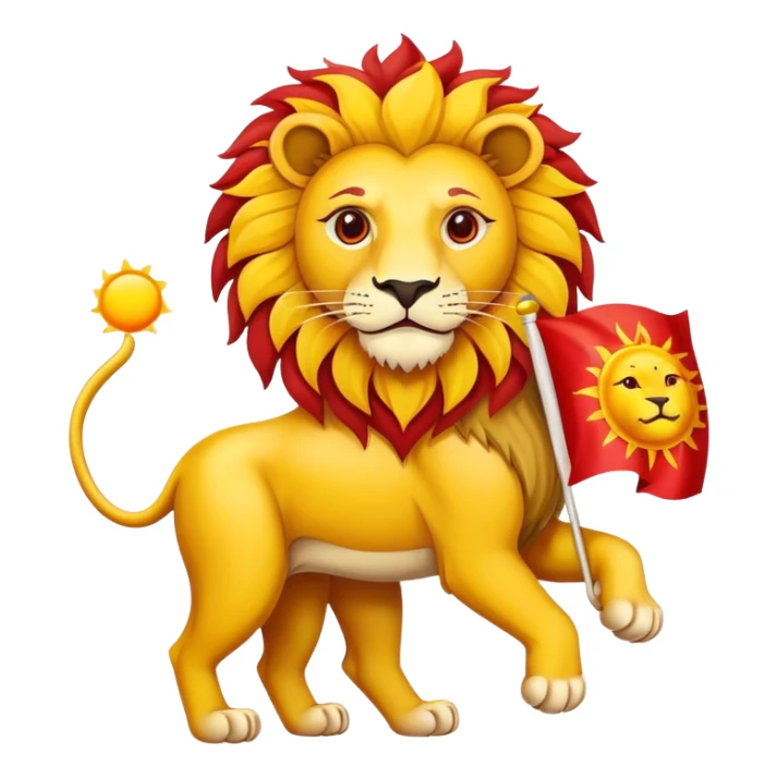 iranian lion and sun flag sticker
