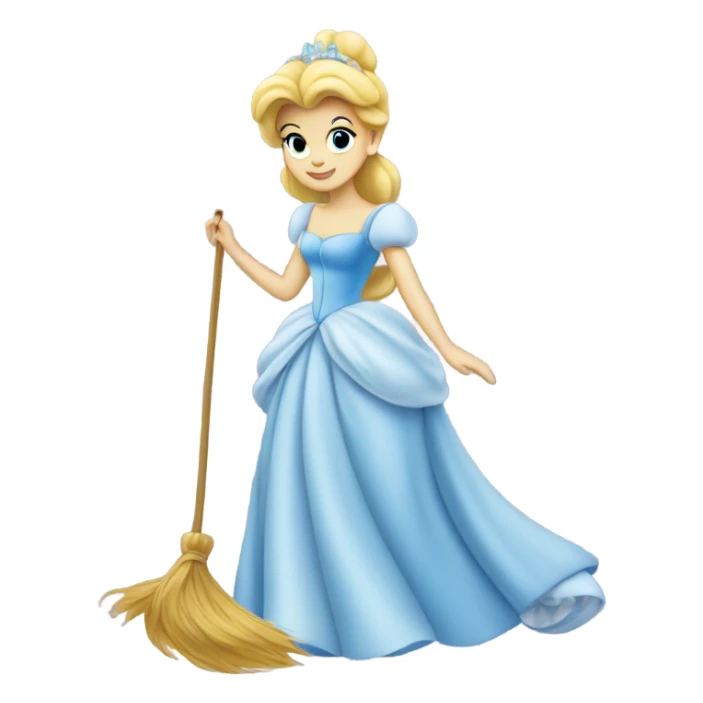 Cinderella sweeps away sticker