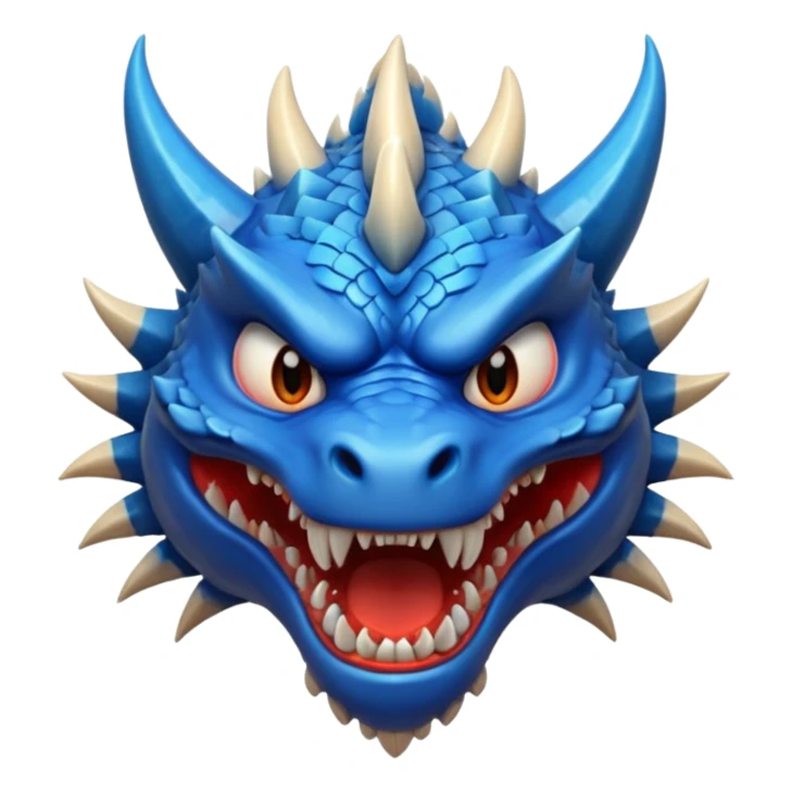 blue dragon face angry sticker