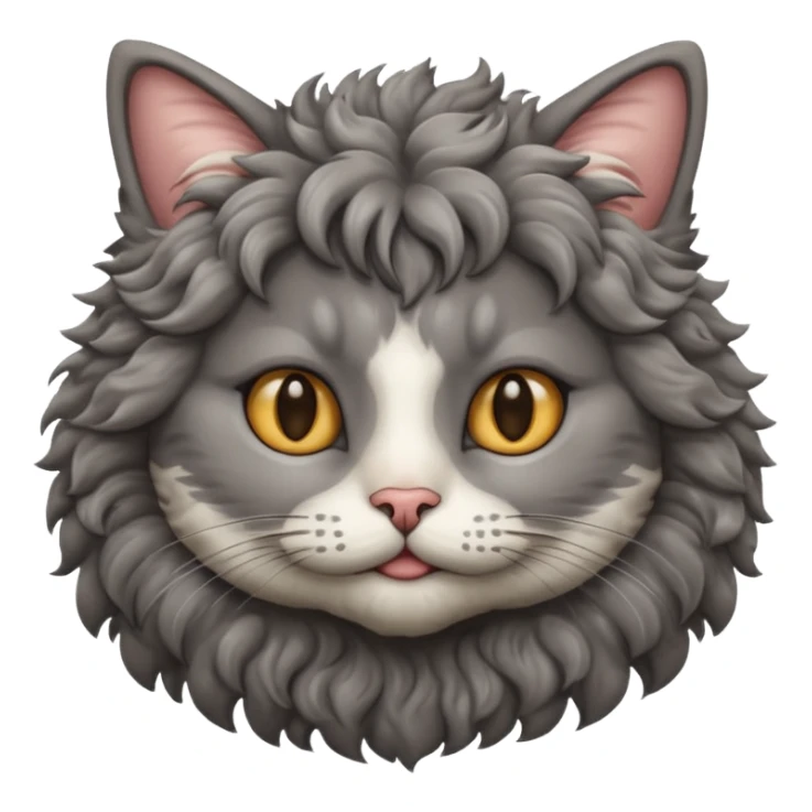 cat with curly hair sticker