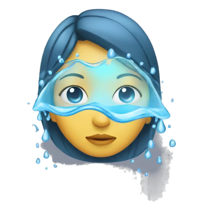girl with water over face sticker
