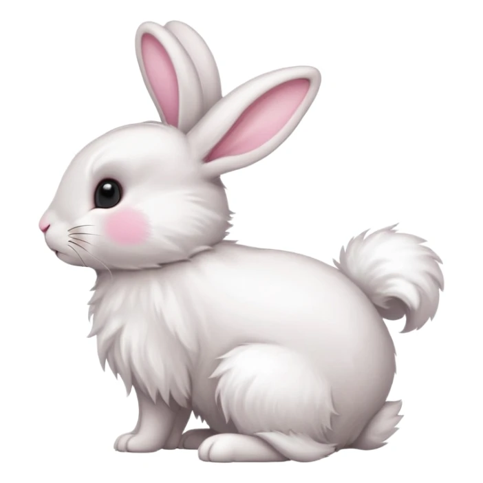 side view of bunny rabbit with fluffy tail sticker