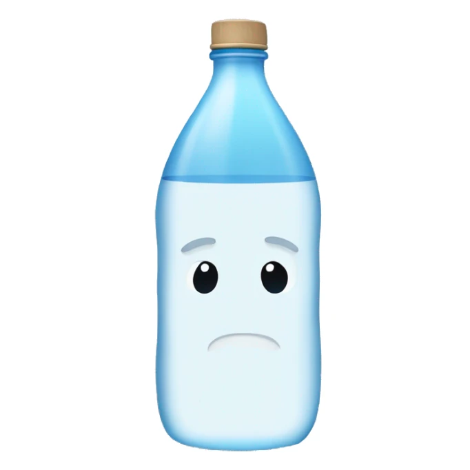 Bottle of water with no face sticker