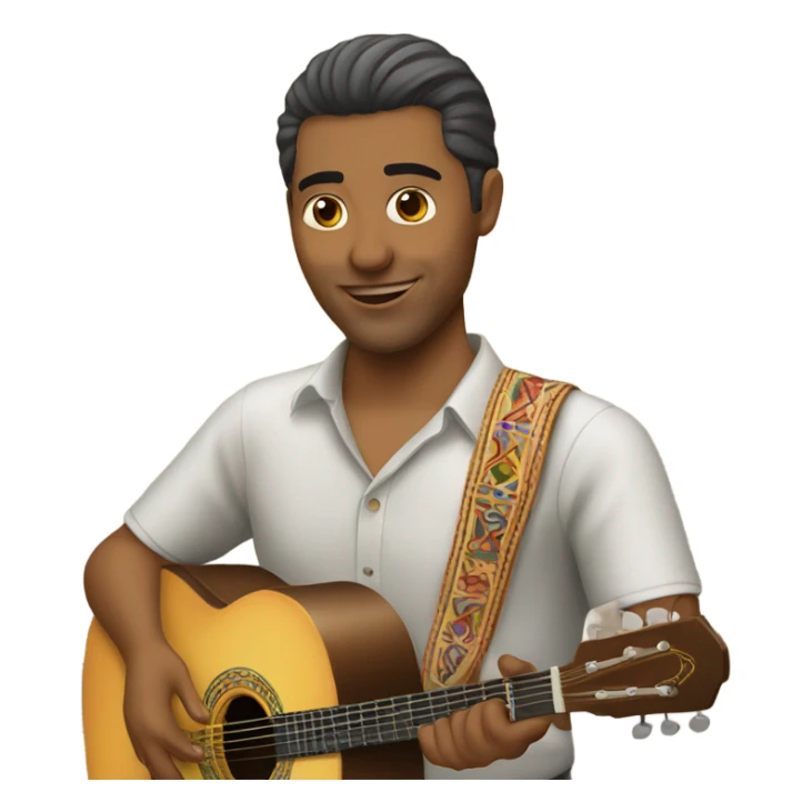 Traditional latin guitarist sticker