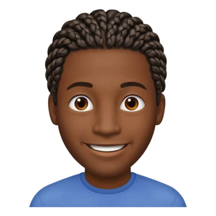 Boneco masculino negro com trança curta na raiz do cabelo sticker