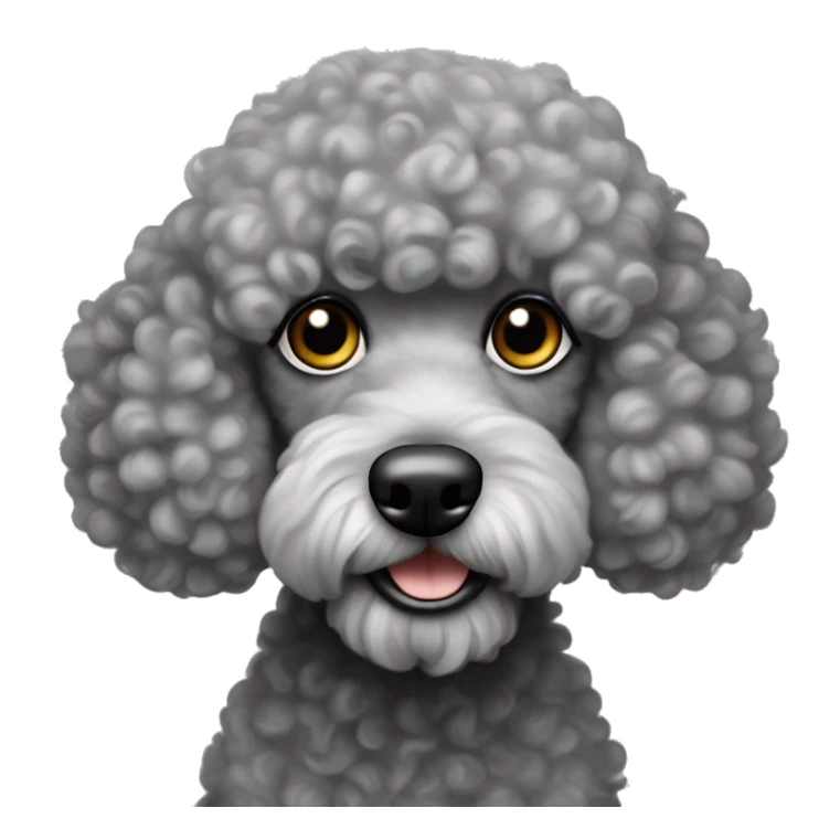 Perrito poodle gris es rizada tiene los ojos negro sticker