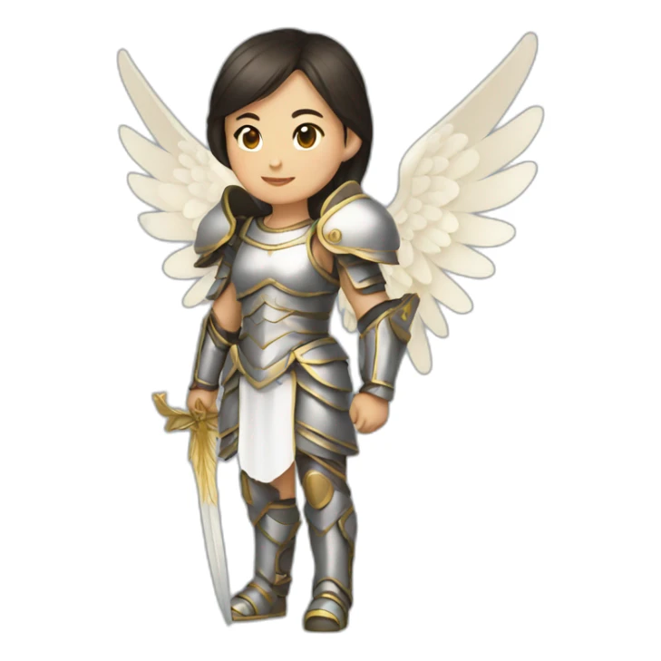 Asian female angel with armor sticker