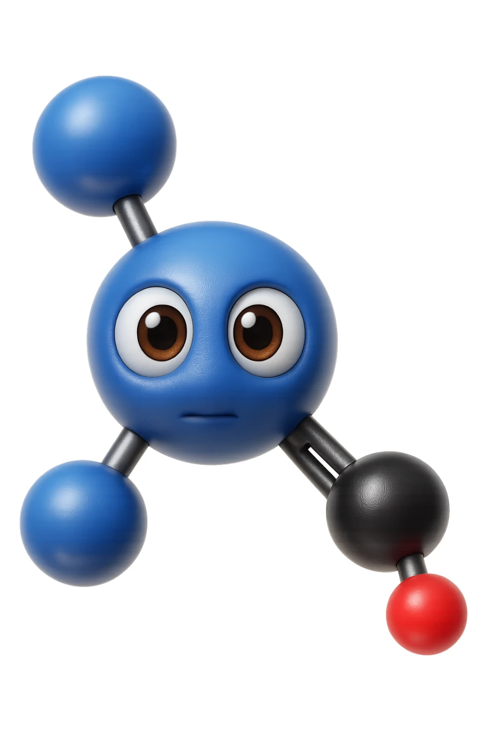 emoji stile iphone in 3d di istamina molecola con occhi con la parte bianca pure, iperrealistico 4k sticker