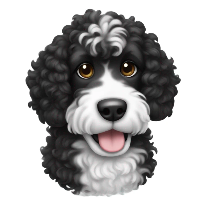 Black and white curly dog sticker