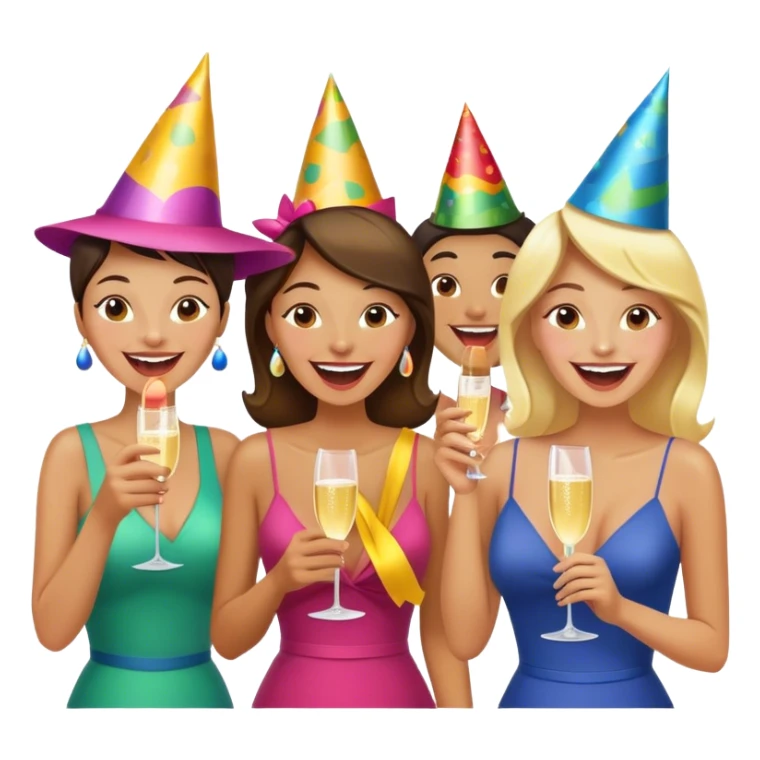 Woman laughing with a big group of friends sticker