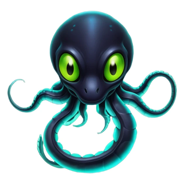 Black Dark Nocturnal Neon-glowing Abyssal Nightly Abyss-Fakémon-Creature sticker