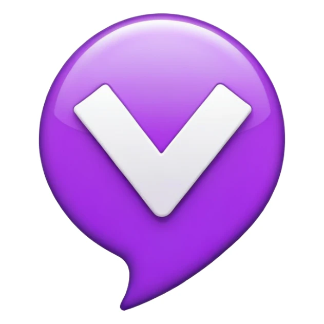 check emoji in purple sticker
