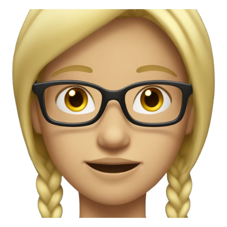 a blond girl with glasses who do muscu sticker