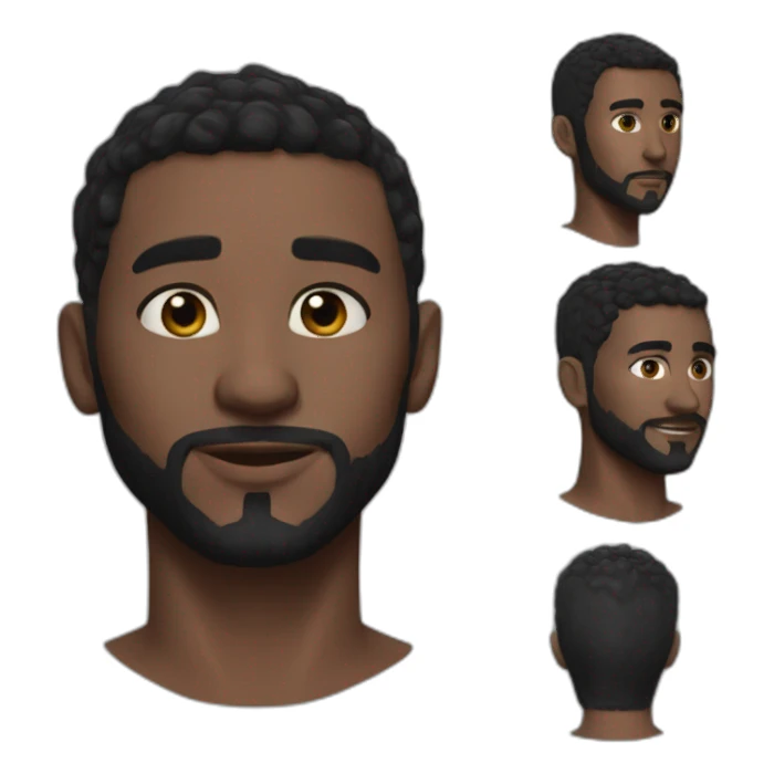 kinglsey ben-adir handsome short hair black realistic sticker