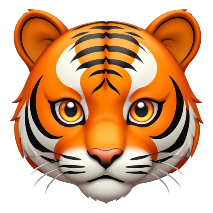 anime style tiger face with big expressive eyes for Twitch emote sticker