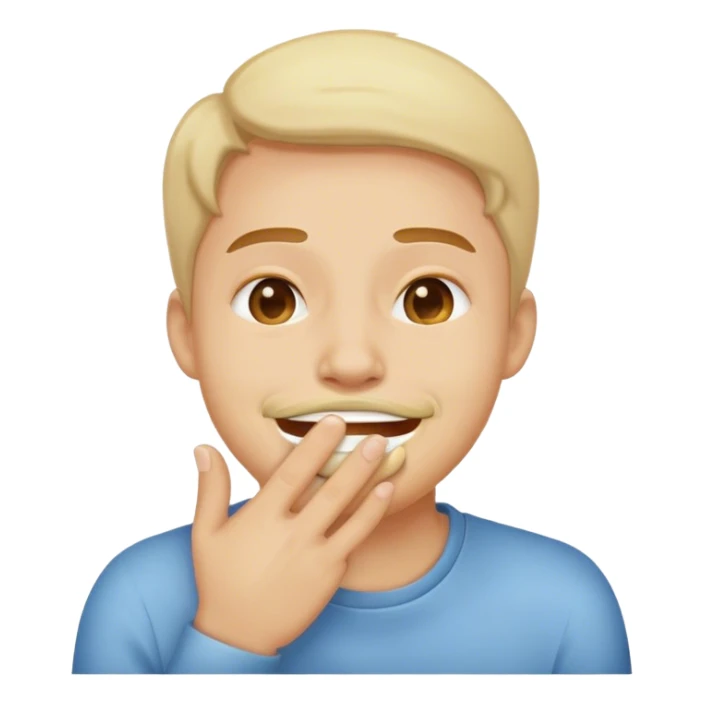 giggling and covering their mouth sticker