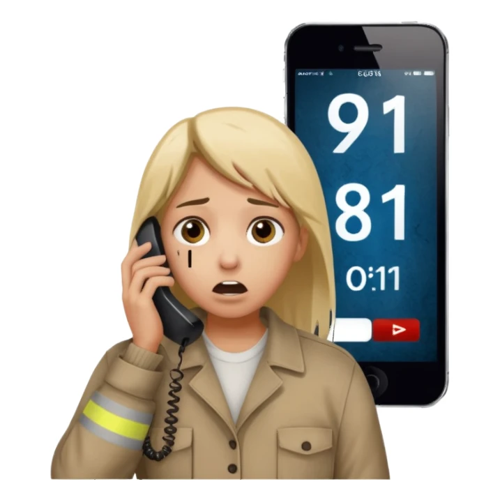 cone with phone in hand 911 PLEASE HELP ME THERES A KIDNAPPER IN MY BUILDING THIS WEBSITES MY LAST HOPE PLEASE GOD FORSAKEN sticker