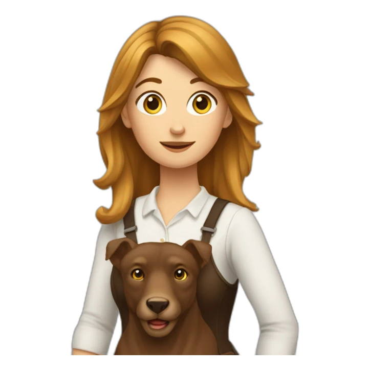 Eine Frau mit braunen Haaren und neben ihr steht ein Pferd sticker