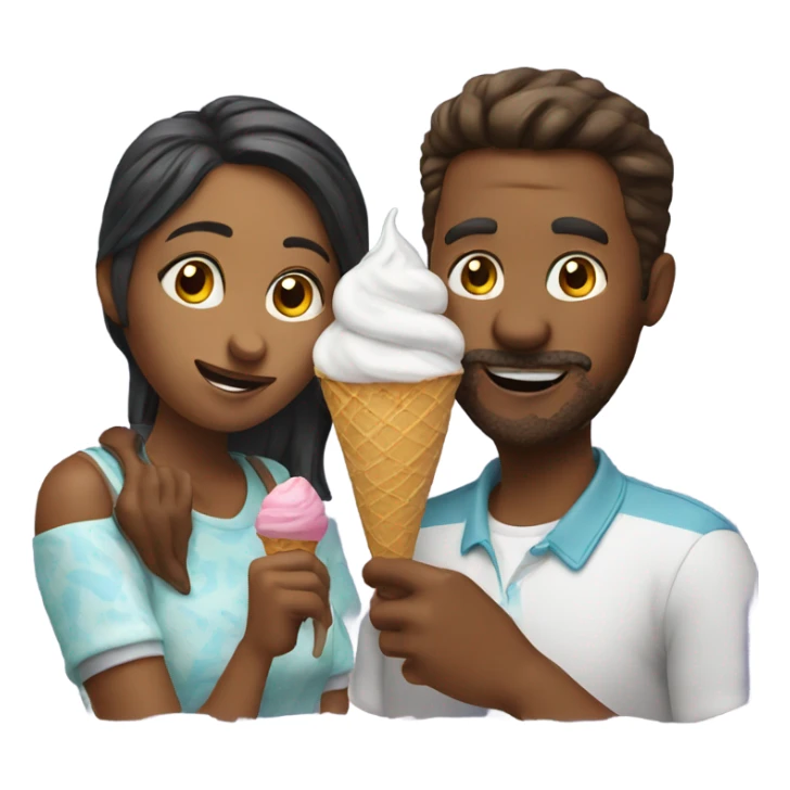 Couple eating ice cream  sticker