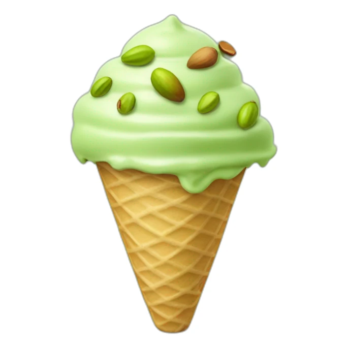 Huge pistachio ice cream with pistachio nuts sticker
