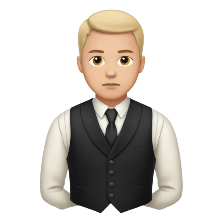 Adult man, wearing a formal vest, serious look
 sticker