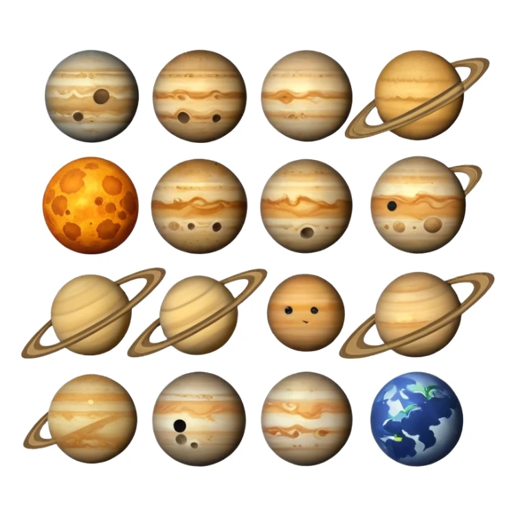 12 planets emojis I need a line for each planet mercury  sticker
