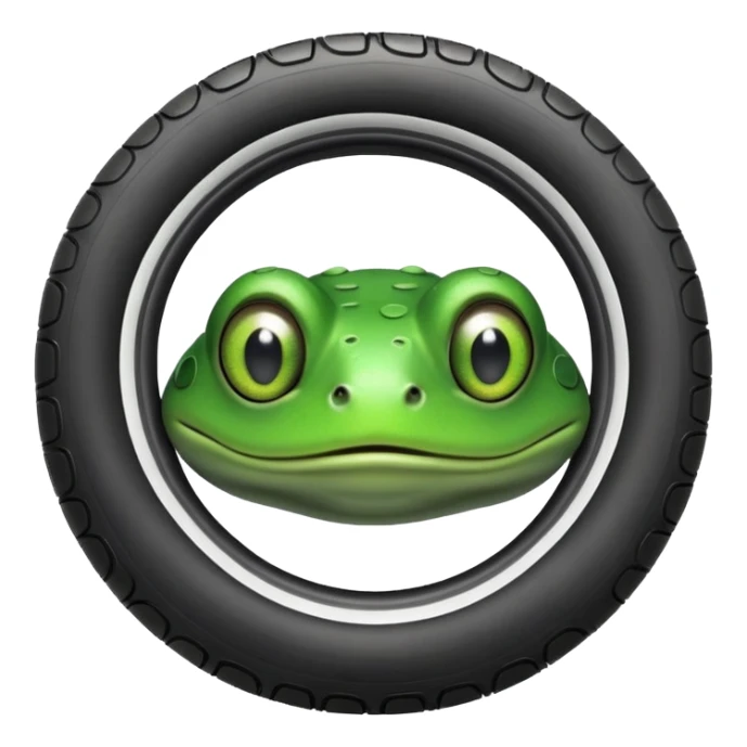 a tire   but only the head is that of a frog  sticker