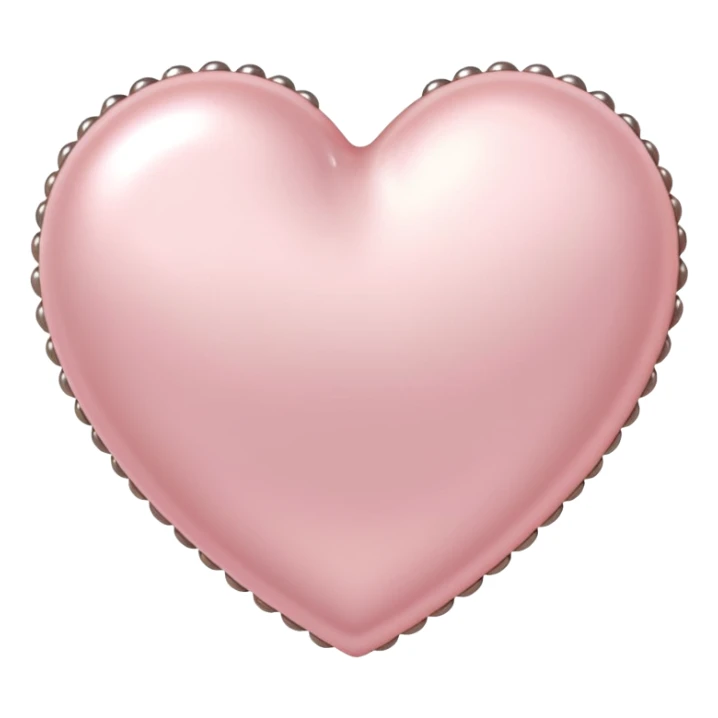 Pale pink heart with pale pink pearls around it  sticker