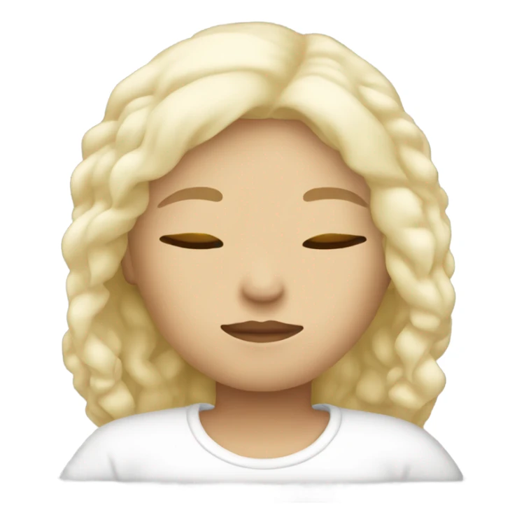 Blonde girl sleeping in white chlothes sticker