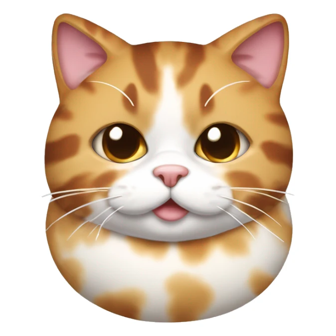 Realistic Fat calico cat with sundae sticker