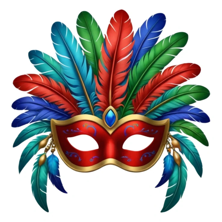 Feather Mask – Mask decorated with colorful feathers. sticker