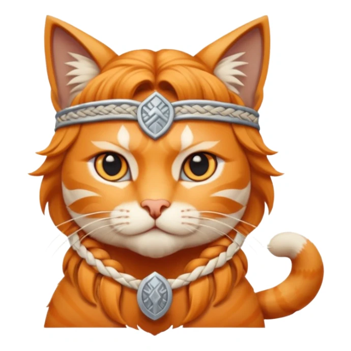 valorous Viking cat in Valhalla, surrounded by Norse symbols sticker