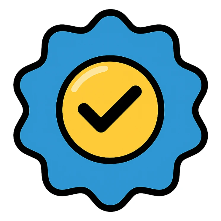 Instagram blue tick badge, glossy and official color icon sticker