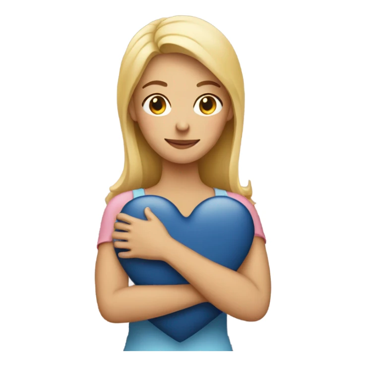 Blonde Mother holds her  big heart in her arm sticker