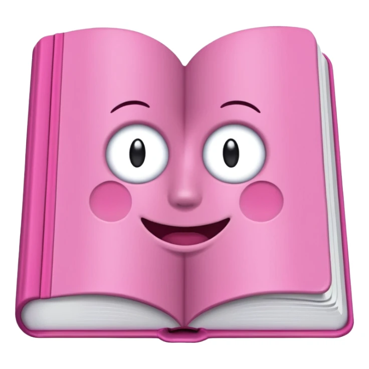 generate an ios genmoji of a pink book that says "IT ENDS WITH US"  sticker