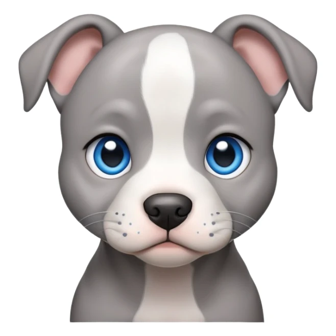 Grey pitbull puppy with blue eyes sticker