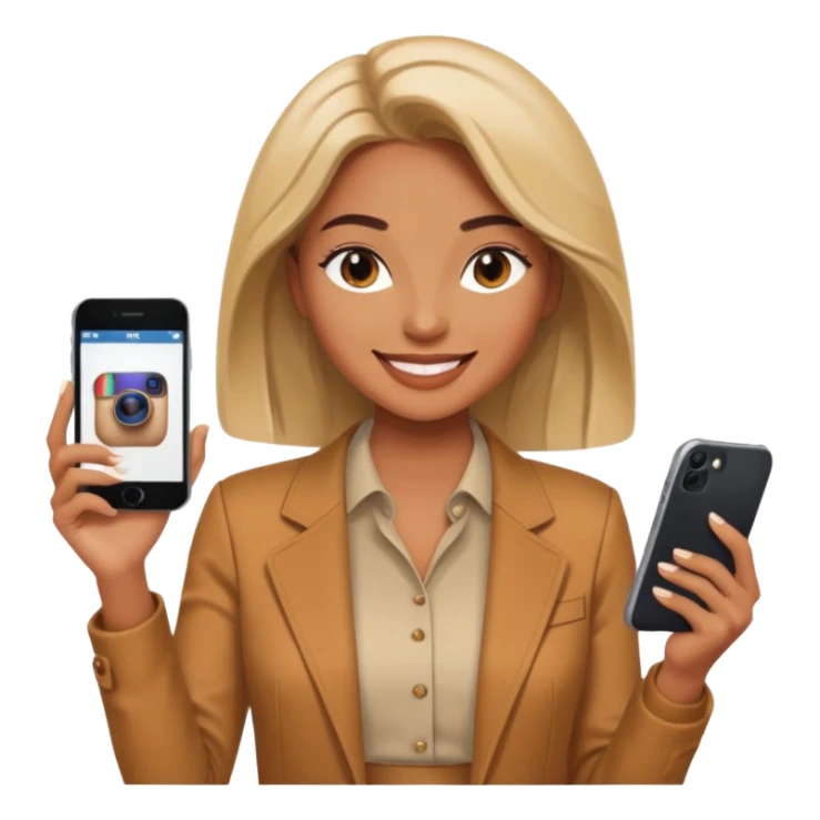 una señora entrando a mi  Instagram  para promocionar mi marca sticker