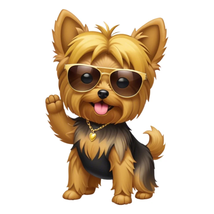 Yorkie with sunglasses twerking sticker