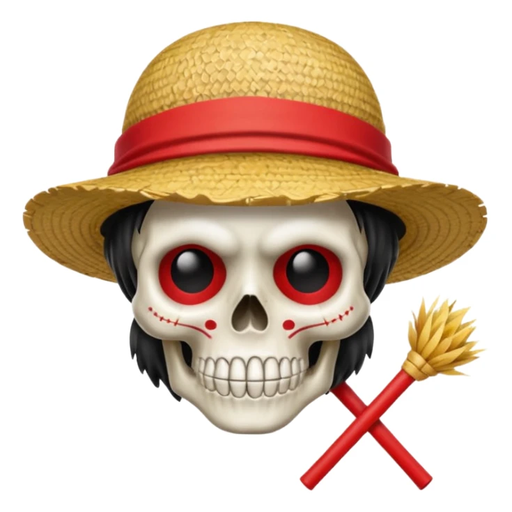 Luffy straw hat logo but.his head is a skull and the line in the hat is red sticker